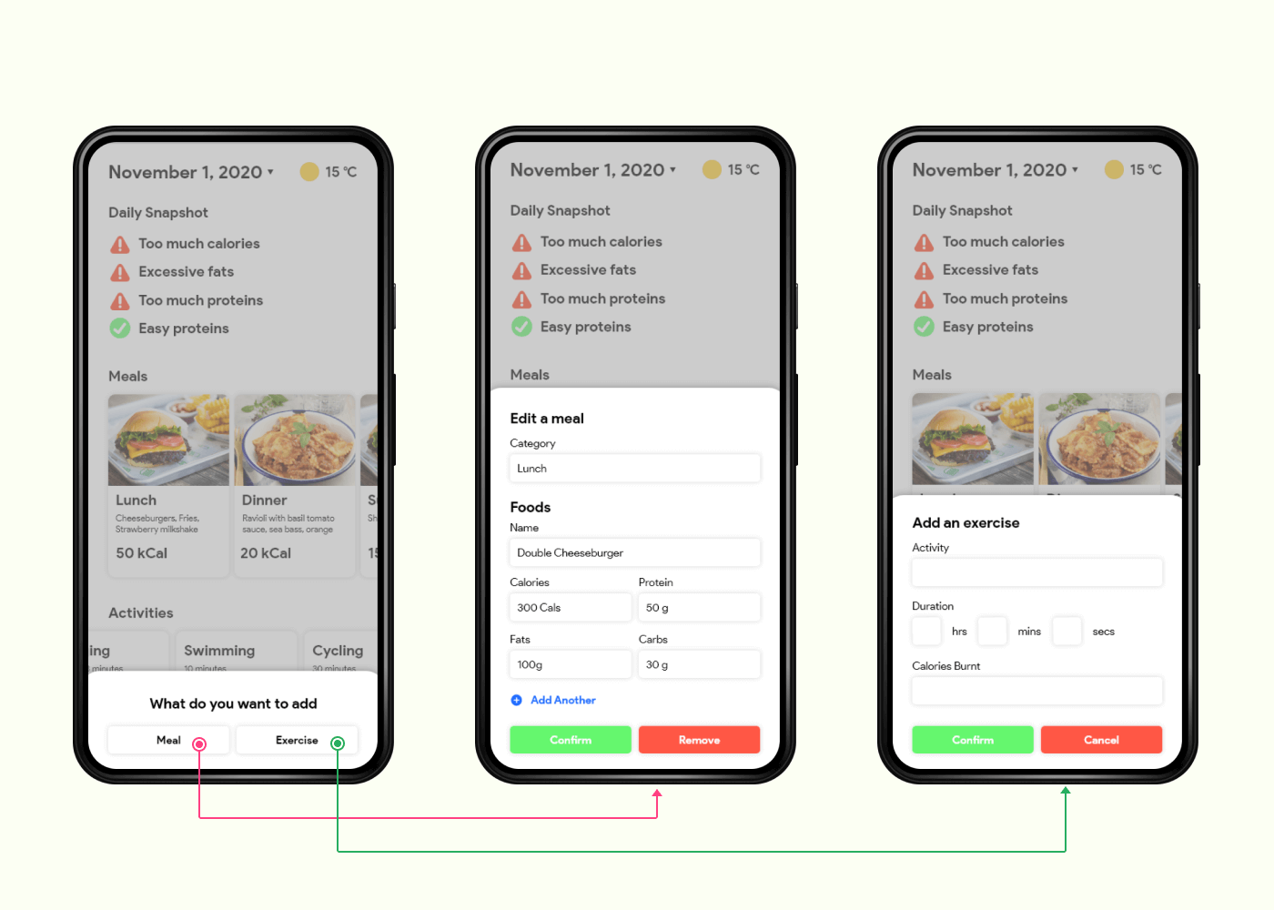 High-fidelity static prototype screens created in Adobe XD - Set 2