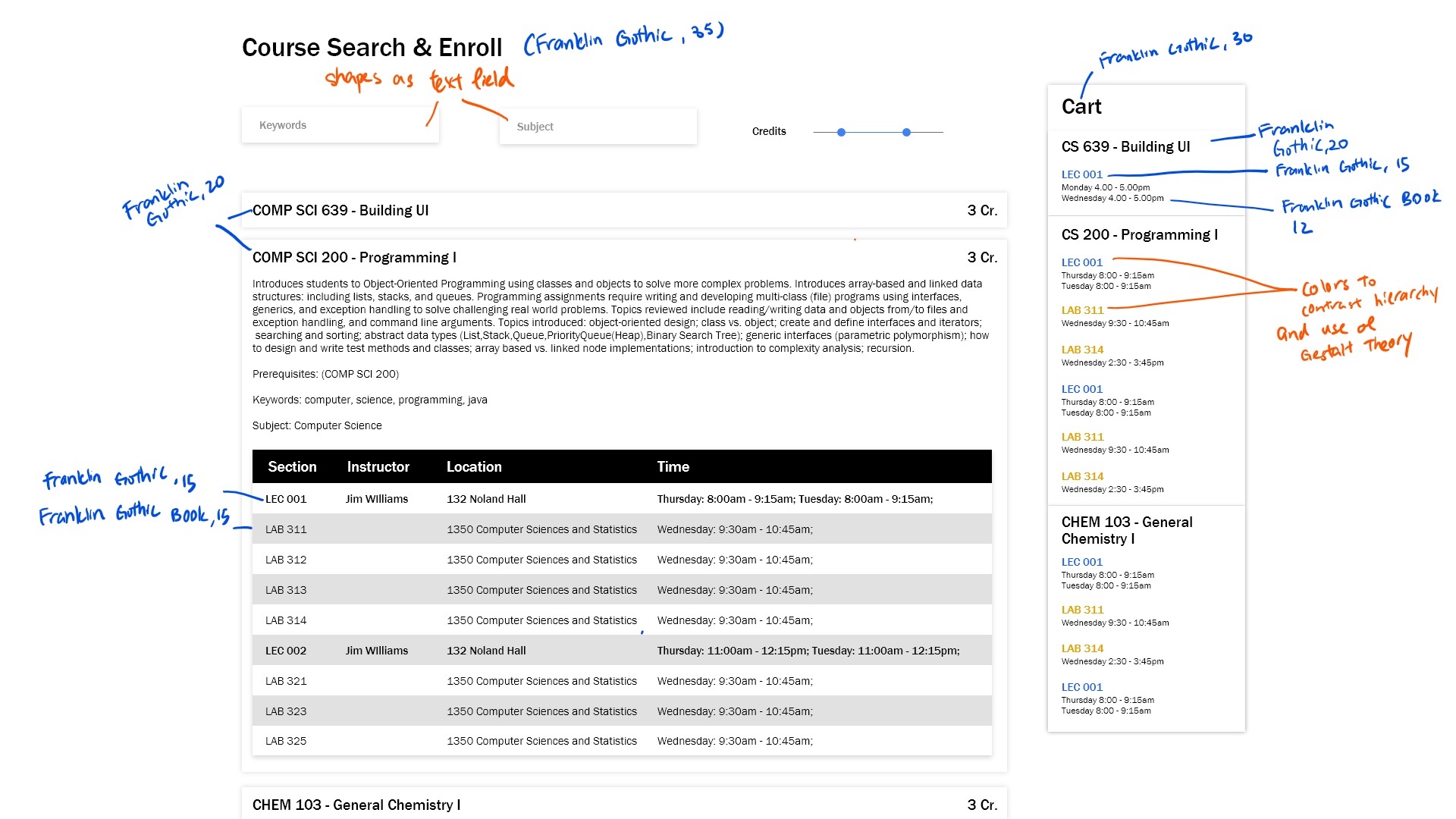 Analysis of redesigned layout showing single page application flow